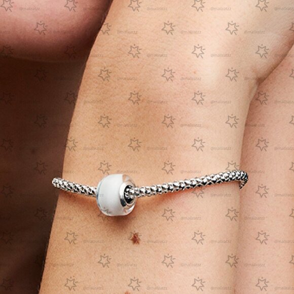 Pandora White Mini Murano Glass Charm - Picture 4 of 6